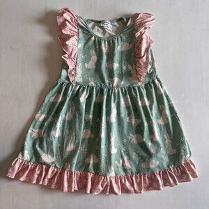 Grumpy Princess Originals Boutique Dress Girls 10/12 Bunny Rabbit Ruffle